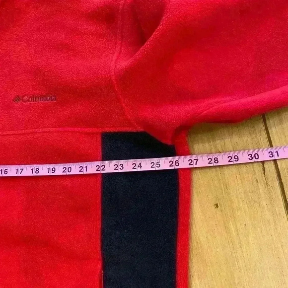 Columbia Men’s Red Black Fleece Full Zip Collar Jacket xl - Picture 10 of 13